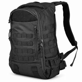 Tactical Backpack with Modular Webbing, Multi-Compartment Outdoor Daypack (Color: Black)