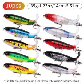 10pcs 1set 35g 14cm Topwater Fishing Lure Kit With Lifelike Swiveling Tail Vibrant Realistic Bait For Freshwater & Saltwater (Option: 10pcs 1set 35g)